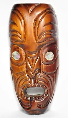 Vintage Maori Wood Carving FACE From New Zealand • $83.60