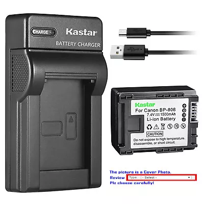 Kastar Battery Slim Charger For Canon BP-808 CG-800 Canon VIXIA HF11 Camcorder • $14.59