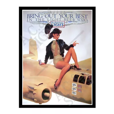 £3.95 • Buy Metal Tin Sign Plaque Budweiser Light Girl Home Bar Man Cave Garage Shed 12625