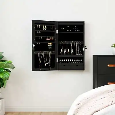 Mirror Jewellery Cabinet With LED Lights Wall Mounted VidaXL • £70.99