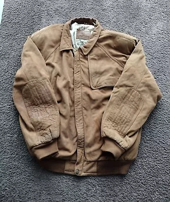 Vintage Size XL Marlboro Adventure Team Tan Leather Bomber Jacket Stylish • $50