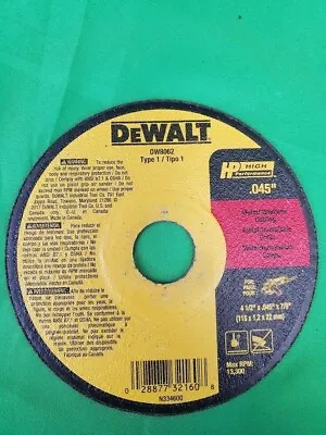 DeWALT DW 8062 4 1/2  X .045  X 7/8  Thin Cut Off Wheel 25 Pack • $29.99