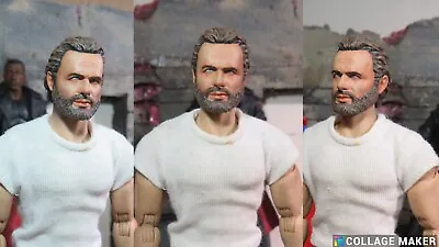 1/12 Custom Painted Head Sculpt For Rick Grimes (BEARDED)/Walking Dead Kit Bash • $38.90