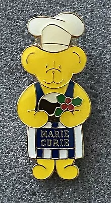 Marie Curie Bear Cook With Christmas Pudding Charity Enamel Lapel Pin Badge • £3.95