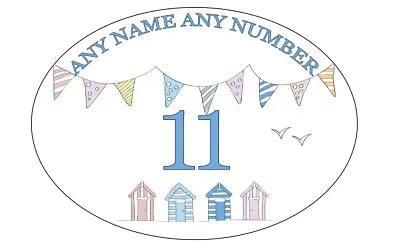 Personalised Metal House Sign House Numbers Arched Caravan Signs Beach Huts  • £8.99