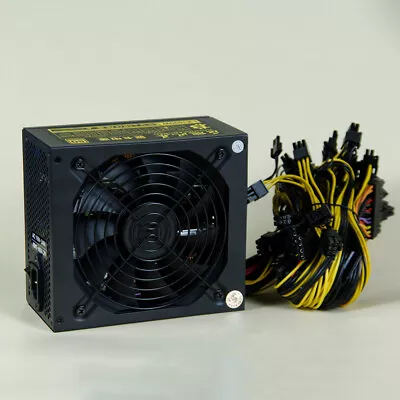 1800W Modular Mining Power Supply PSU For 8 GPU Rig Miner US • $66.78