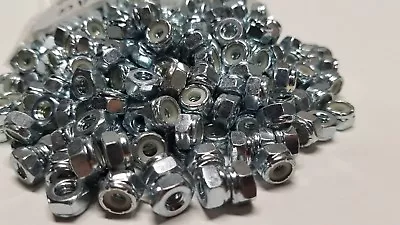 1/4-28 Zinc Plated Nylock Self-Locking Nylon Insert Hex Lock Nut  (50pcs) • $9.99