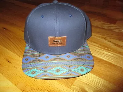 NWOT VANS Off The Wall Blue Aztec Southwestern Snapback Baseball Cap Hat • $12.99