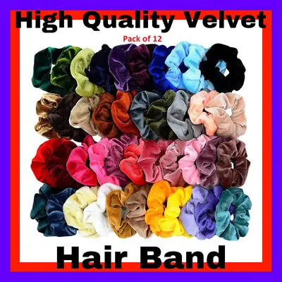 12 Pack Hair Scrunchies Velvet Scrunchy Elastic Hair Bands Holder Free Postage • £3.99