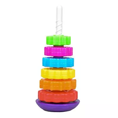 Baby Rotating Stacking Toys Rainbow Ring Stacker For Holiday Childrens Day • £10.26