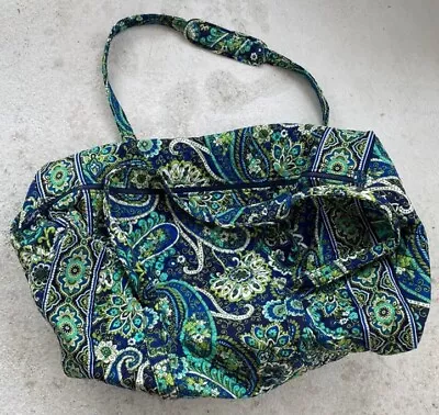 Vera Bradley Large Duffle Bag Travel Mediterranean Blue Retired Print • $50