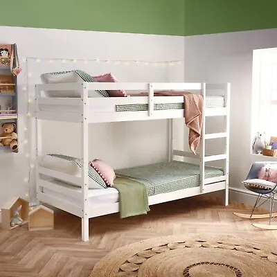 Wooden Bunk Bed Single Splittable Wood Bunk Bed Day Bed Single Bed Twin Sleeper • £199.99