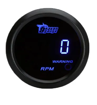 Blue LED Tacho Meter Gauge 0-9999 RPM 2  52mm Digital Car Tachometer US • $26.29
