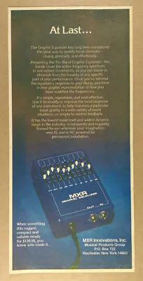 1975 MXR Ten Band Graphic Equalizer Vintage Print Ad • $9.99