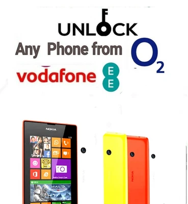 £0.99 • Buy O2 VODAFONE EE NOKIA UNLOCK CODE Lumia 525 635 640 720 735 925 930 1020 1050 UK 