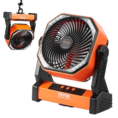 VEVOR 203.2mm Portable Fan Rechargeable With LED Lantern 4 Speeds Adjustable • $42.29