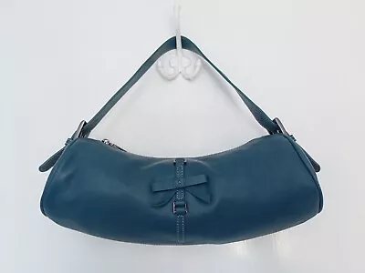 Jane Shilton Real Leather Blue/Turquoise Barrel Shoulder/Handbag Size 34 X 10 Cm • £12