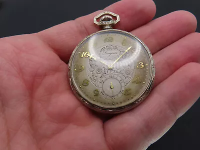 Art Deco Longines Pocket Watch 17j 18.89 14K Solid White Gold Runs • $232.50