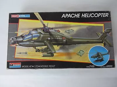 Vintage 1988 Monogram Apache Helicopter 1:72 Snap Tite Model Kit #11327 • $19.24