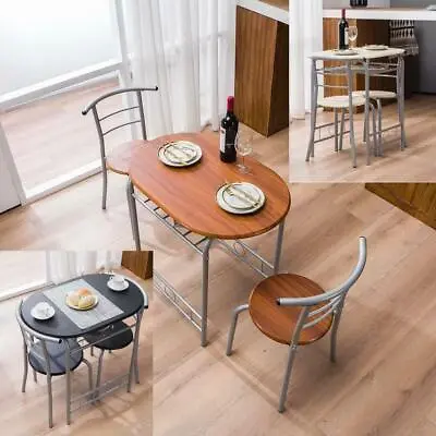 Durable 3 Piece Dining Set Metal Table And 2 Chairs Kitchen Breakfast Furniture • $82.99
