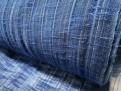 Dead Stock Indigo Gauze Woven Fabric By The Yard Japanese Aizome Cotton • $18