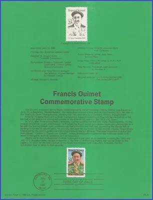 $2.38 • Buy USA2 #2377 U/A SOUVENIR PAGE FDC   Francis Ouimet