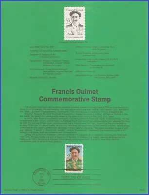 $2.38 • Buy USA2 #2377 U/A SOUVENIR PAGE FDC   Francis Ouimet