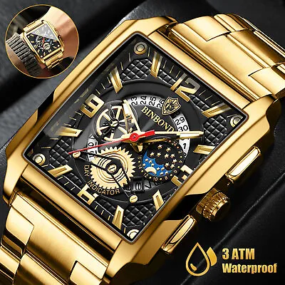 Fashion Men's Quartz Watch Stainless Steel Business Analog Luminous Waterproof • $14.98