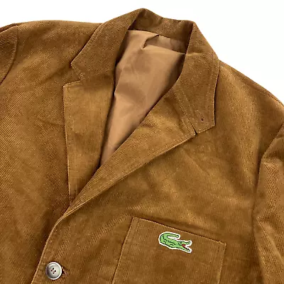 Lacoste Men's Alligator Logo Corduroy Smoking Blazer/Jacket Tan • Size 54/5 40L • $205.82