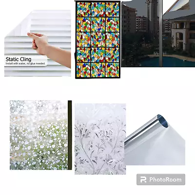 Glass Tint Reflective Privacy Self Adhesive 8 Different Styles 2-8M Long New • £22.99