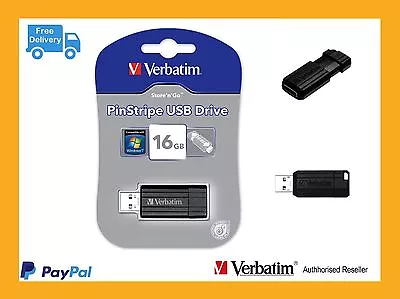 ($0 P&H) Verbatim USB Thumb Drive 16GB  Store N Go  Black Capless P/n 49063 • $12.90