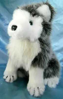 Vintage Mary Meyer Gray/White Sitting Yukon Husky 10  Plush Dog Toy • $16