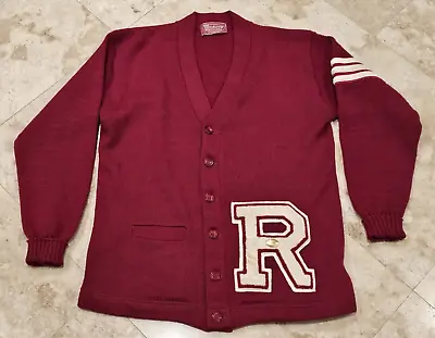 Rare Markwort 1940's VARSITY SWEATER-CHENILLE Letter R-ST. LOUIS MISSOURI • $87.49