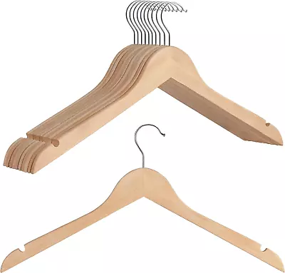 Wooden Hangers Slim Natural Wood Hangers Premium Solid Wood Clothes Hanger For • $32.92