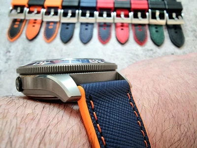 £19.95 • Buy Premium Quality Hybrid Saffiano Leather FKM Rubber Watch Strap Band 20mm 22mm