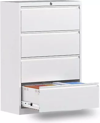 $299.99 • Buy 2/3/4 Drawer Metal Lateral File Cabinet With Lock Steel Office Filing Cabinet US