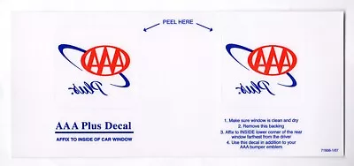 AAA Plus Vehicle Sticker Decals Set Of 2 Date 2007 • $15.95