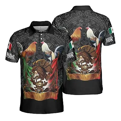 All-over Print Unisex Polo Shirt Mexico Cockfighting Rooster 3D Custom Name #9 • $28.99