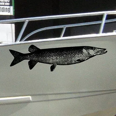 Muskellunge Musky Boat Graphic Tailgate Window Decal Vehicle Truck Fish Vinyl • $61.60