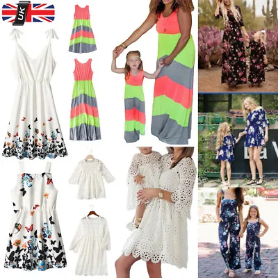 Fashion Family Matching Clothes Mother Daughter Dress Women Floral Dress Outfits • £7.99