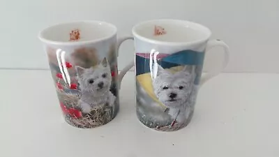 Pair Of Danbury Mint West Highland Terrier /westie Mugs • £4.99