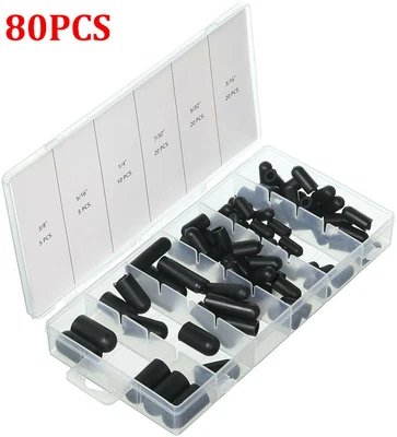$24.56 • Buy 80Pcs Carburetor Vacuum Line Hose Rubber Boot Cap Assortment Kit 5/32 - 3/8 