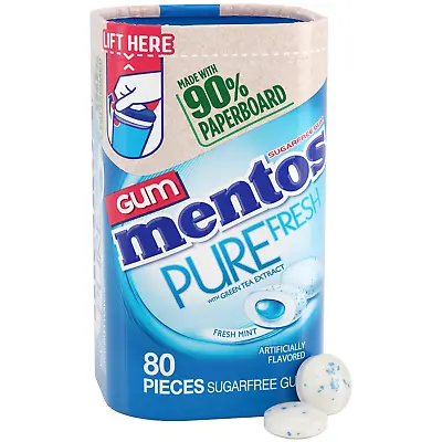 Mentos Pure Fresh Sugar-Free Chewing Gum With Xylitol Fresh Mint In A 90% 80 • $8.20