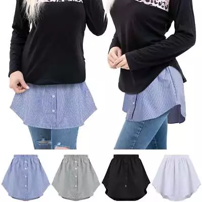 Women Fashion Fake Top Lower Sweep Skirt Shirt Extenders Ladies Layering Sweep • $8.64