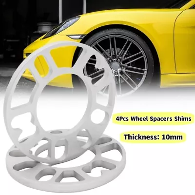 4Pcs Aluminum Universal Car Wheel Spacer Shims Plate 10mm Fit 4x100 5x112  5x120 • $25.19