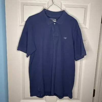 Vineyard Vines Martha’s Vineyard Navy Blue Polo Shirt Mens Size Large Blue Whale • $14