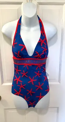 NWT La Perla Swimsuit_Size 32B_Summer Energy_Bathing Suit_Blue Red_Starfish • $44