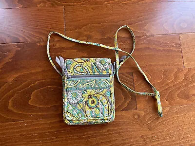 Vera Bradley Small Crossbody Shoulder Bag Purse - Floral Lemon Parfait Quilted • $16.10