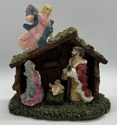 Vintage Miniature Nativity Manger Scene Holy Family & Angel 1998 • $14.95