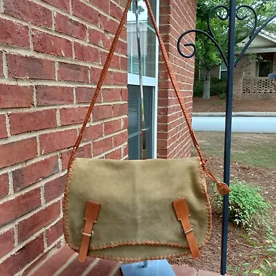 El Portal Messenger Shoulder Bag Suede And Leather • $45